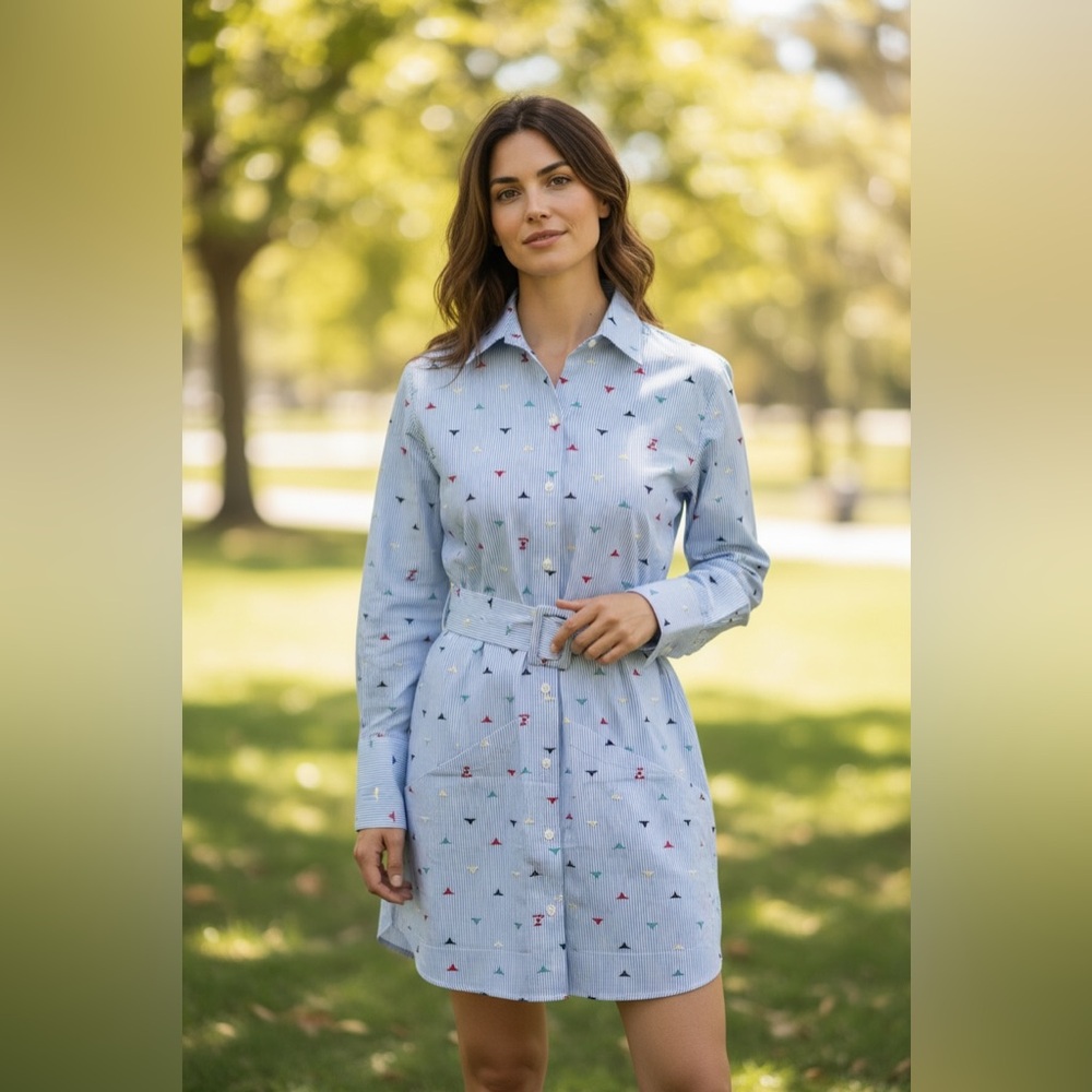 Fleur du Mal Blue Long Sleeve Dress